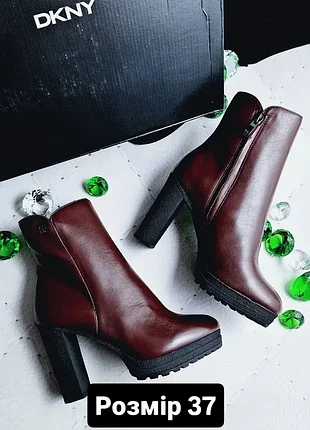 Dкny оригінал коричневі шкіряні ботільони