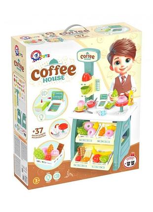 Игровой детский набор "кофейня" 9765txk прилавок с полками, игрушечные сладости