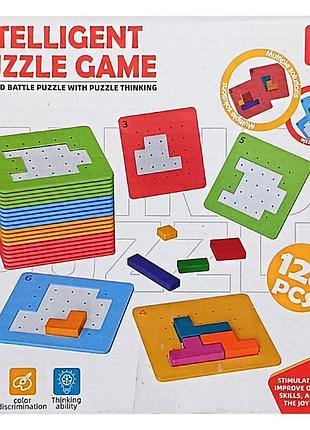 Детская деревянная логика-вкладыш me-165, 128 элементов