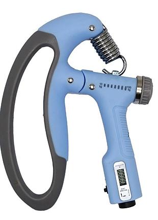 Эспандер кистевой ms 4218(blue) регулировка нагрузки 10-100 кг, электронный счетчик