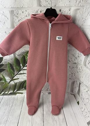 Ромпер на флісі з капюшоном
