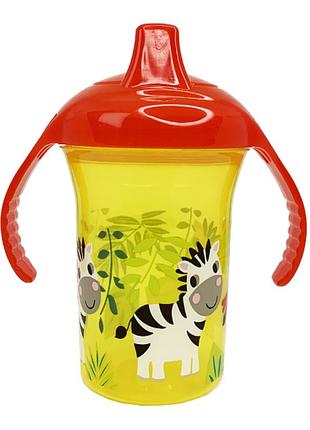 Поильник-чашка с носиком желтый "сафари" (зебра)