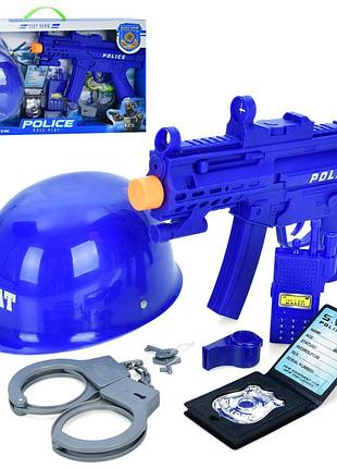 Детский набор полицейского p11 автомат, каска, наручники, рация