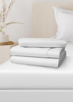 Простыня luxyart белая 100% хлопок 220*240 см (lk-035)