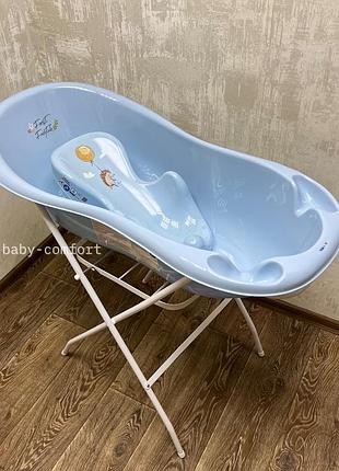 Комплект детская ванночка 102см "лесная сказка" голубой (tega baby) 3 единицы
