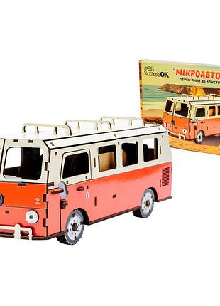 Деревянный 3d конструктор "микроавтобус" puz-00926, 156 деталей