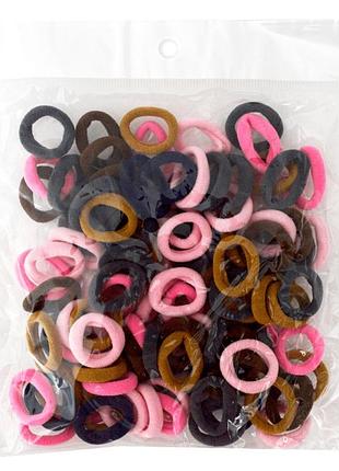 Резинки для волос "цветные" 0307-1086-1 микрофибра, 100 шт