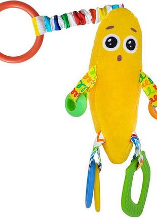 Погремушка-пищалка с прорезывателем "банан" мс 110604-17