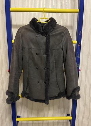 Тосканая норка дубленка куртка натуральная замша с норкой