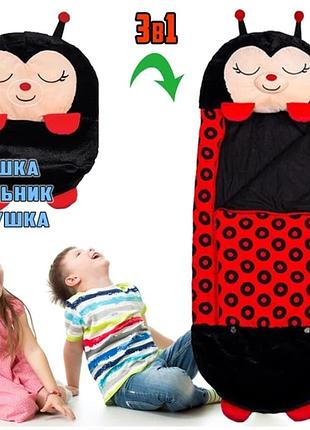 Детский спальный мешок плюшевая игрушка подушка topa божья коровка 120 см красный baby sleeping bag size s