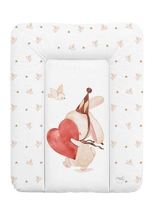 Матрац сповивальний на комод ceba baby 70*50 см м'який зайчик із серцем