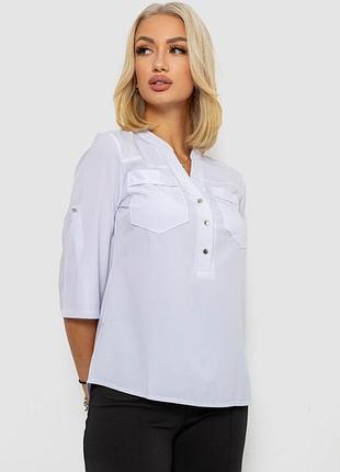 Блуза однотонная, цвет белый, 230r96