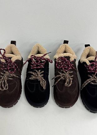 В наявності зимові кеди з подвійною шнурівкою натур замш 36-41р