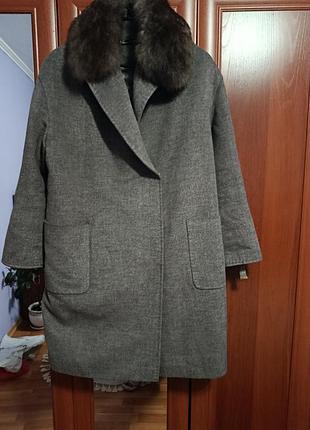 Пальто демисезонное женское коричневого цвета