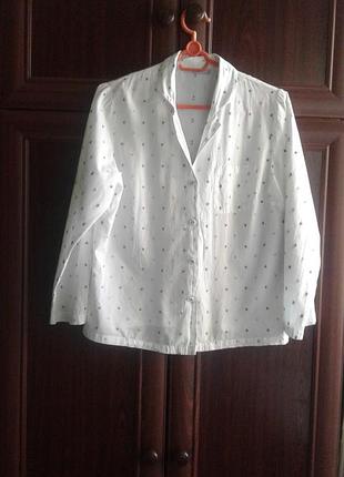 Белая хлопковая рубашка john lewis, размер 12 (m)