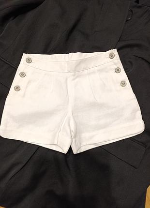 Шорты для девочек zara 5_6,белые стильные шорты для девочек с пуговицами