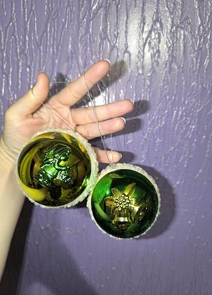 Красивий набір куль на ялинку, новорічні кулі