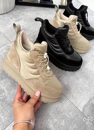 Зимние дутики на платформе