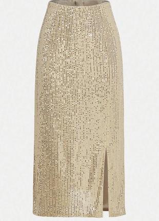 Золота міді  спідниця- олівець в паєтки, розмір  м від бренду f&f