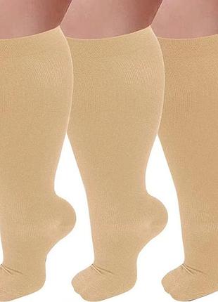 Компресійні панчохи вище колін на дуже обʼємні ноги