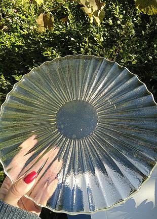 Блюдо хрусталь ручной работы  в родной коробке.