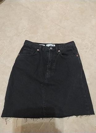 Спідниця чорна міні джинсова базова