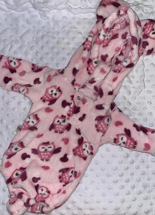 Боді з капюшоном із махри 56-62 розмір