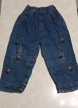 Утепленные джинсы для девочки