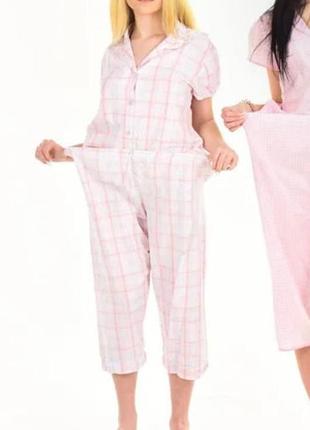 Женская пижама в клетку батал комплект для дома marks&spencer uk 18