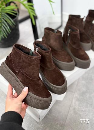 Женские зимние ботинки на платформе