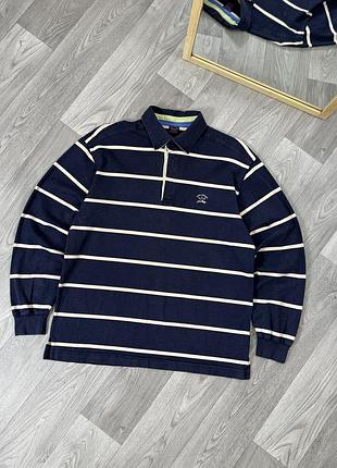 Paul & shark rugby вінтаж чоловіча кофта в полоску поло з довгим рукавом регбі лонгслів світшот паул шарк