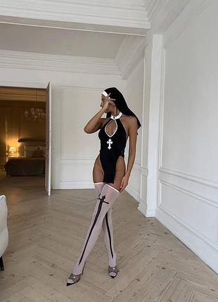 Жіночий сексуальний костюм для рольових ігор розпусна монашка