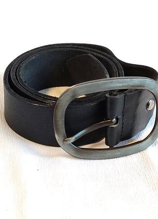 Ремінь чорний шкіряний manchini belt
