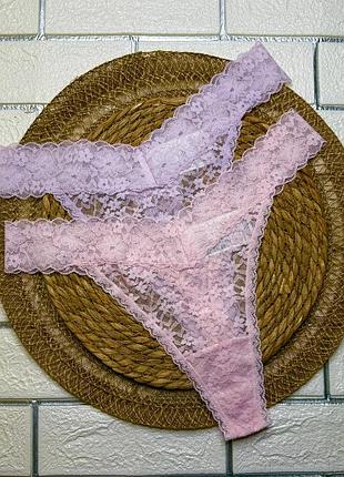 Арт.927 трусы женские стринги кружево 2шт h&amp;m размер л.