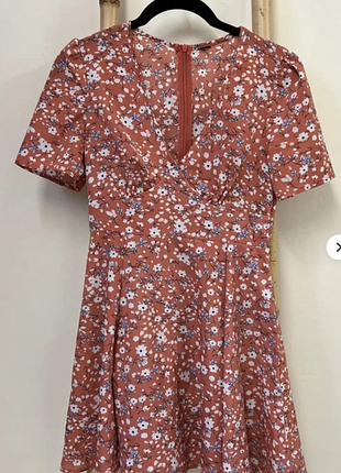 Мини платье в цветочный принт