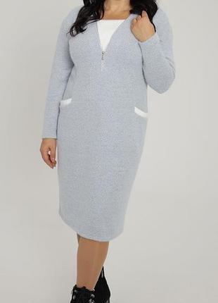 Тепла ангорова сукня синя
