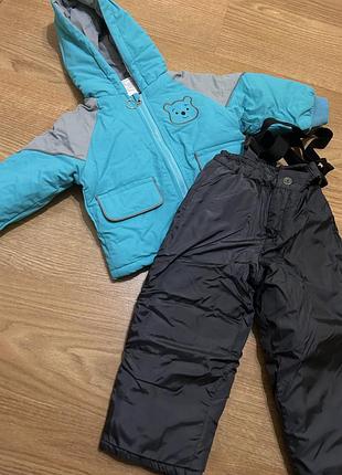 Зимова тепла куртка і штани для немовля на 1-2 роки на сніг як комбінезон нове