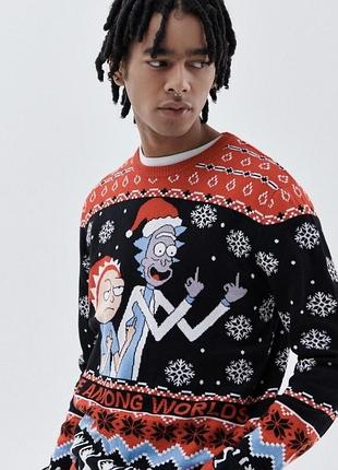 Новорічний светр rick and morty прикольний сверт