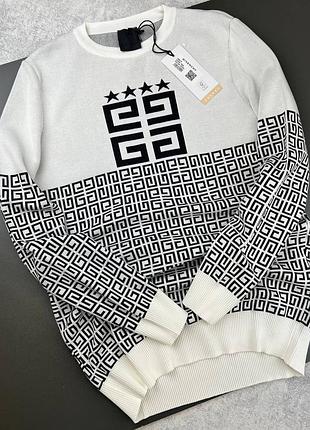 Свитер мужской белый молочный черный осенний весенний зимний
