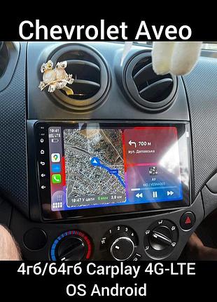 Магнитола android chevrolet aveo 4/64 carplay 4g-lte gps wifi usb bluetooth 1280*720 8 ядер zaz ravon