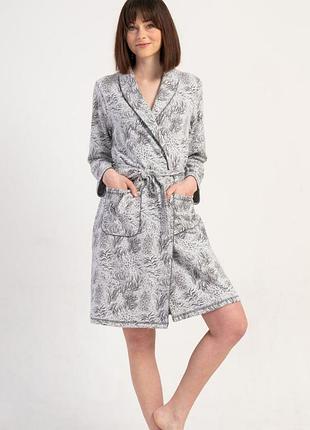 Домашній жіночий халат кашемір 501021 vienetta сірий