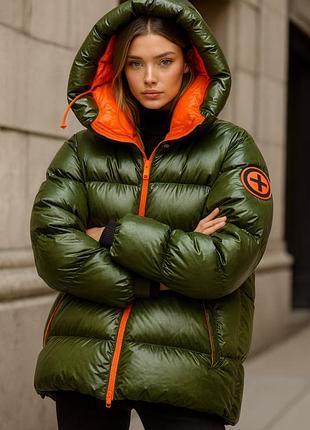 Теплий дутий жіночий пуховик