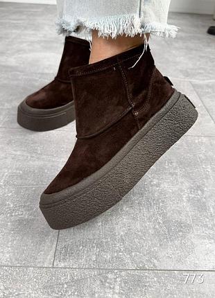 Ботиночки зимние женские натуральная замша