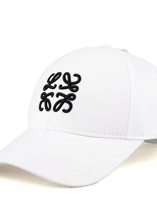 Бейсболка loewe белая унисекс люкс турция кепка  женская мужская стильная