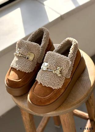 Лоферы женские утепленные зимние