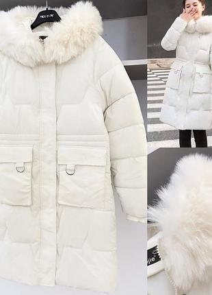 Пальто біле зима