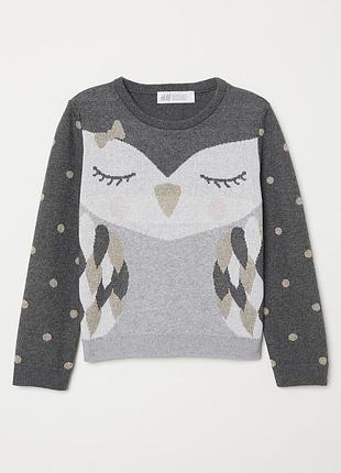 Милый свитер с совой от h&amp;m на 4-6 лет
