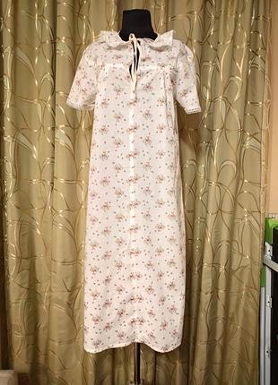 Коттоновая ночная рубашка ночнушка