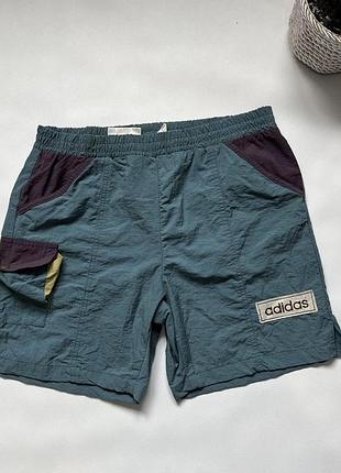 Чоловічі вінтажні нейлонові шорти адідас adidas зелені