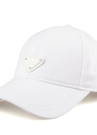 Бейсболка prada белая унисекс люкс турция кепка прада женская мужская стильная